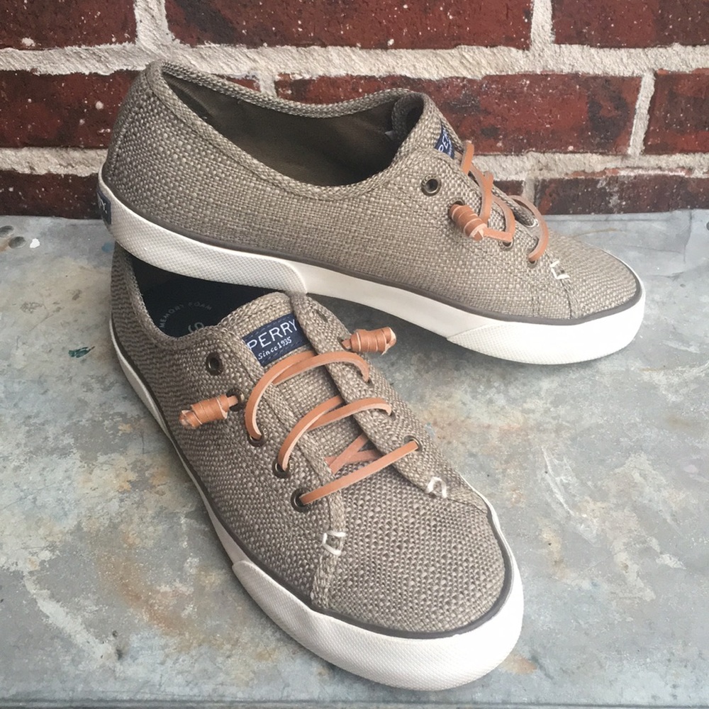Earthy Jute Olive Sperry Boat Shoes